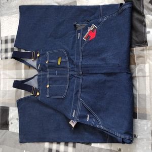 Men's Toughskins bib overalls 36x32 vintage deadstock NWT Sears denim blue jeans